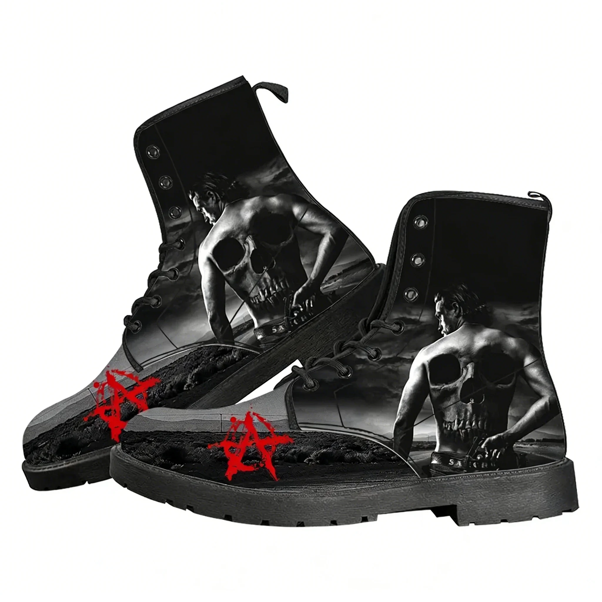 

Sons Of Anarchy SOA Boots Mens Womens Teenager Shoes Retro Street 3D water proof Boot Outdoor Customize Made Boots
