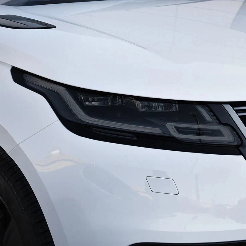 2 Pcs Car Headlight Protective Film Smoked Black Tint Wrap Vinyl Transparent TPU Sticker For Range Rover Velar L560 2017-On