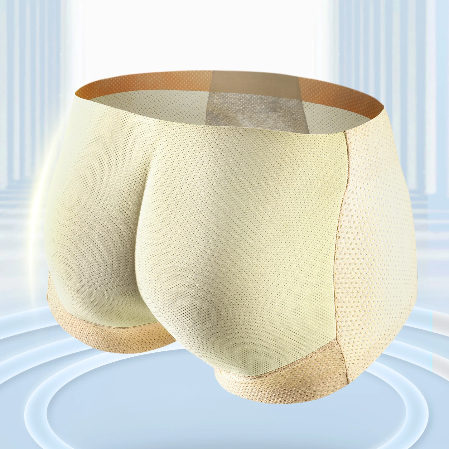 3PCS Men Padded Hip Enhancer Boxer Briefs, Thick Sponge Butt & Hip Pads Shaping Underwear, Peach Butt, Separated Butt Shape