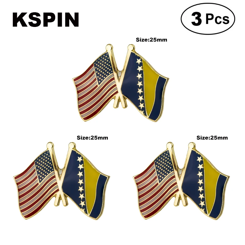 U.S.A. & Bosnia Frendship Lapel Pin Brooches Pins Flag badge Brooch Badges