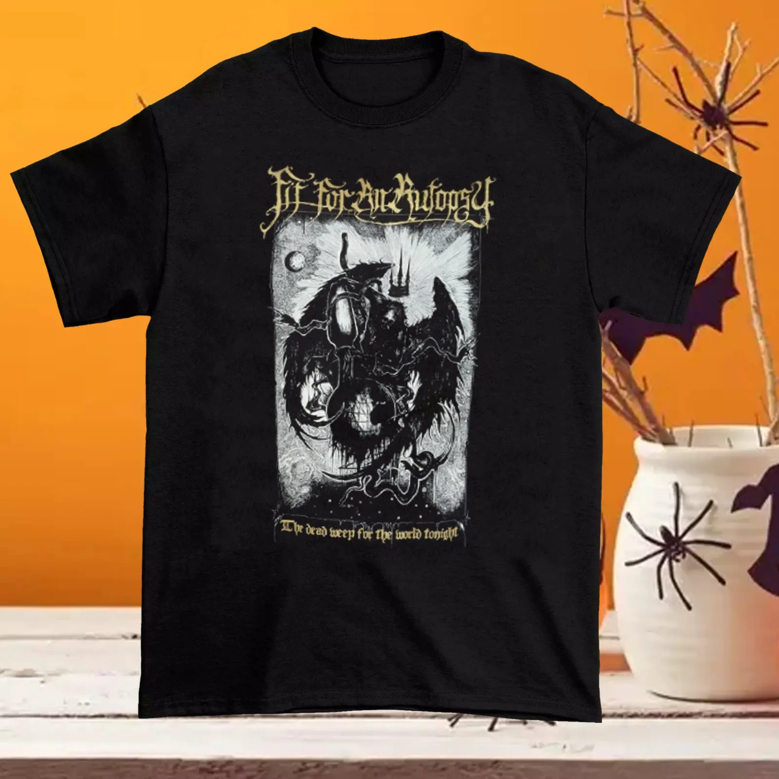 Trend Halloween Fit For An Autopsy Black Cotton T-Shirt PP995