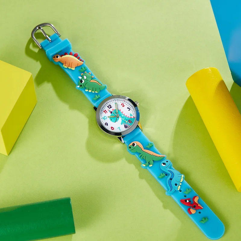Children Cartoon Dinosaur Watches Silicone Waterproof Quartz Wristwatch Birthday Gift Kid Girl Boy Study Time Watch Reloj Montre