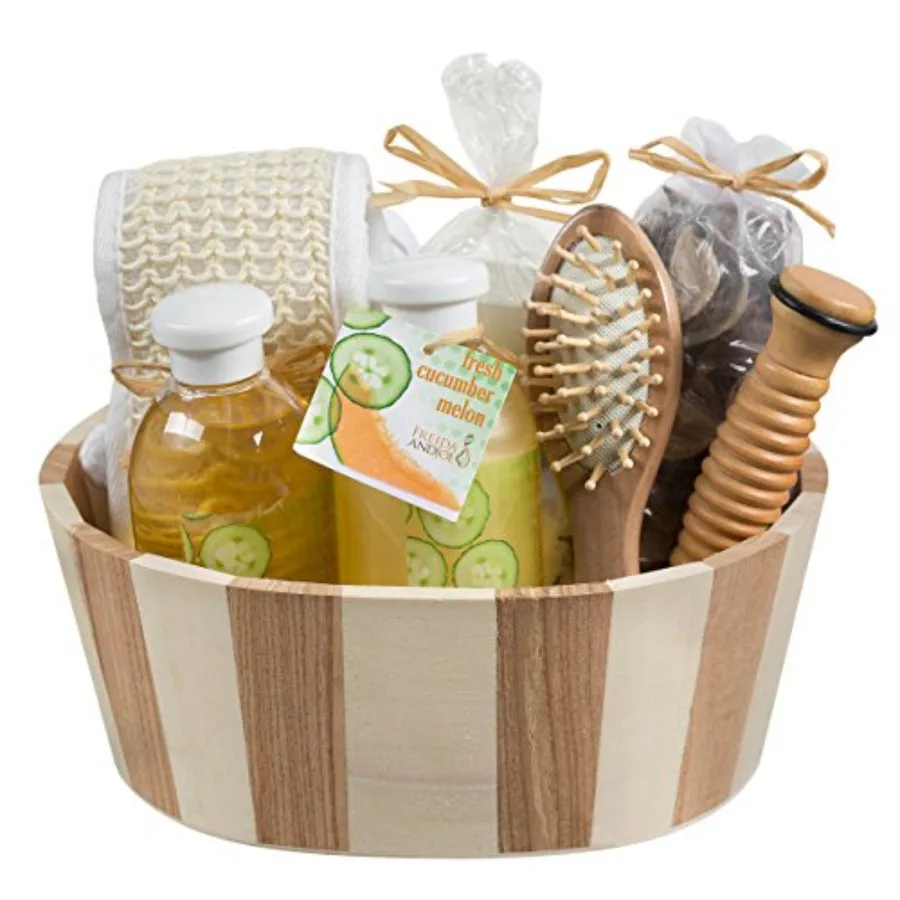 

Wooden Massage and Reflexology Kit for Women at-Home Spa Kit for All-Over Body Relaxation and Rejuvenation with Fresh Cucumber