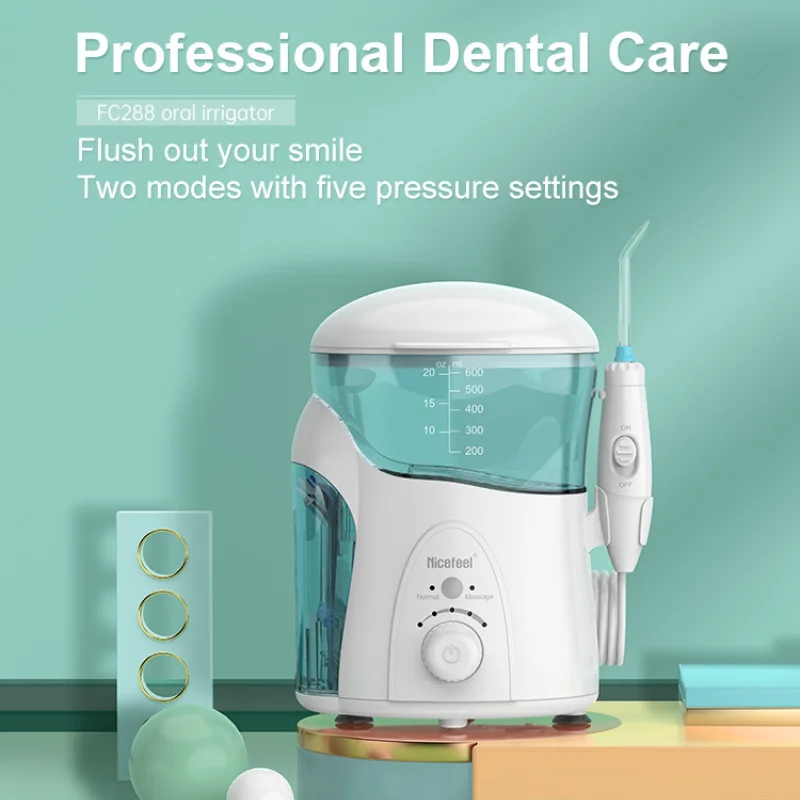 

600ml Cordless Water Flosser for Braces, 5 Modes 2 Gears Electric Oral Irrigator, Large Tank Water Dental Pick, Gift for Family