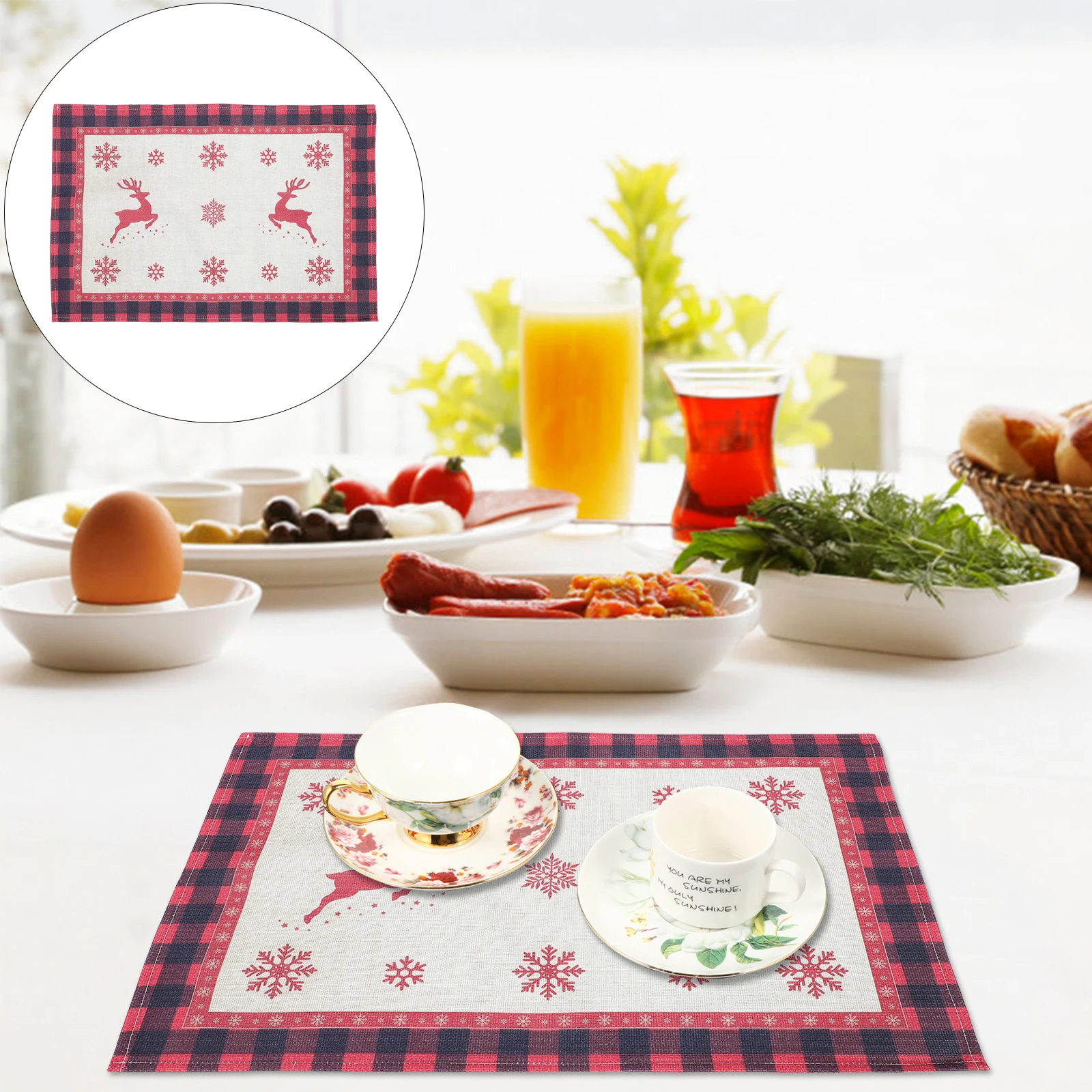 

4 Pcs Christmas Decoration Tree Placemats Restaurant Table Protection Pads Dining Household Dish