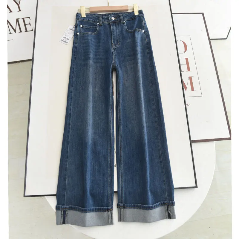 

High Waist Straight Leg Jeans Women's Spring 2025 Casual Versatile Loose Fit Long Pants Classic Sle Faionable Trousers