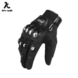 Motobike Motorcycle Knitting Unisex Moto Touch Screen Breathable Motocross Riding Racing Alloy Protective Full Finger Gloves