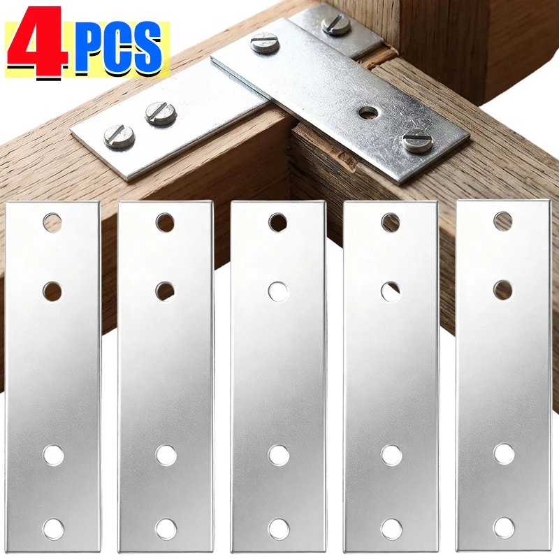 Heavy Duty Flat Straight Bracket Mending Plate Iron Connector for Furniture Repair Shelf Cabinet Reinforcement Invisible Splice