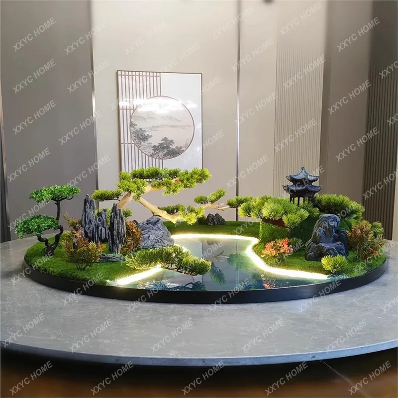 LXFlower in the middle of the dining table Spray water light Remote control table turntable flower