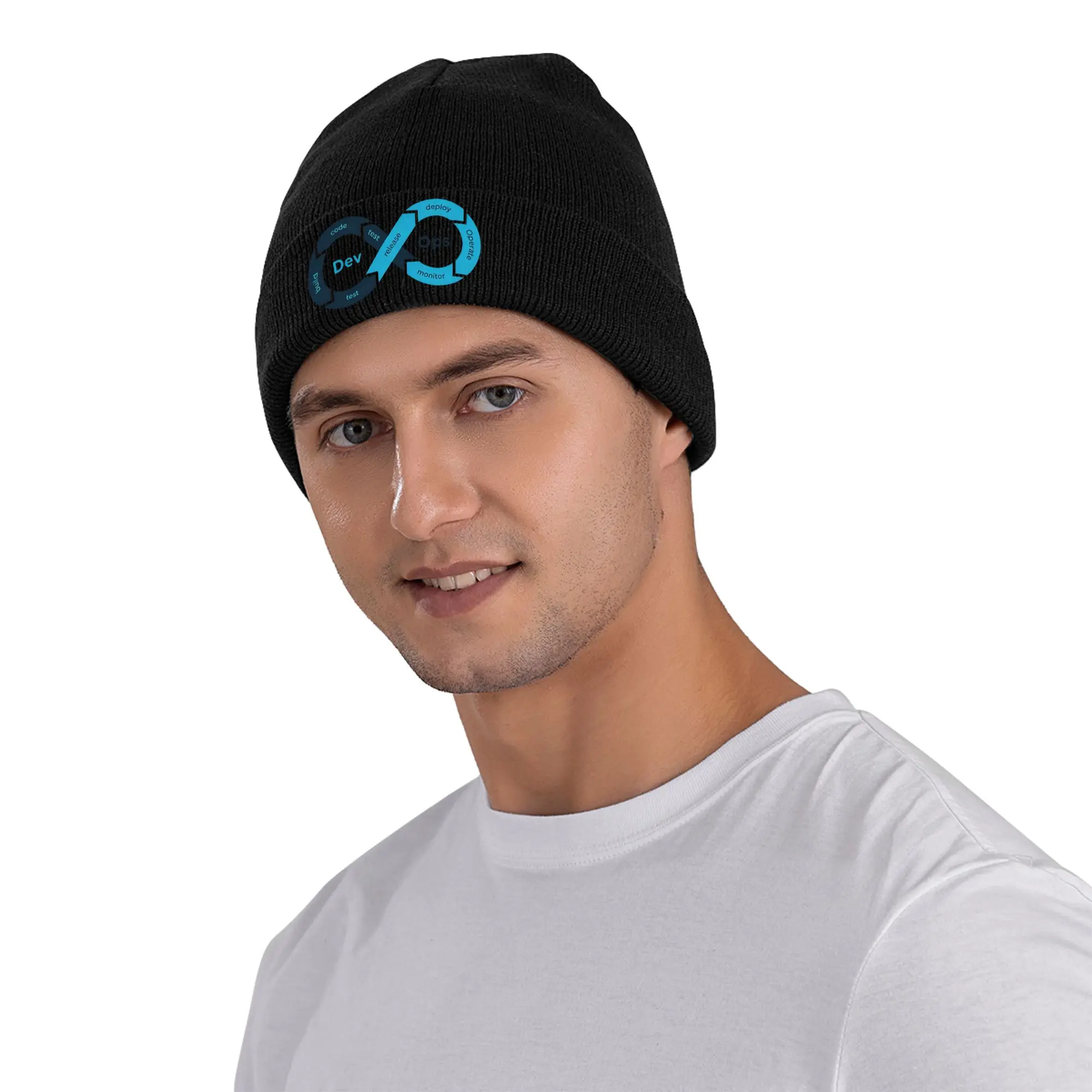 Python Programmer Geek DevOps Computer Software Developer Coder Coding Winter Skullies Beanies Hat Knitted Hats Bonnet Caps