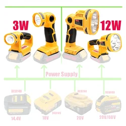 Draagbare Schijnwerper Led Waarschuwingslamp Werklamp Zaklamp Handlantaarn Voor Dewalt Xr 14.4V 18V 20V Flexvolt Li-Ion Batterij