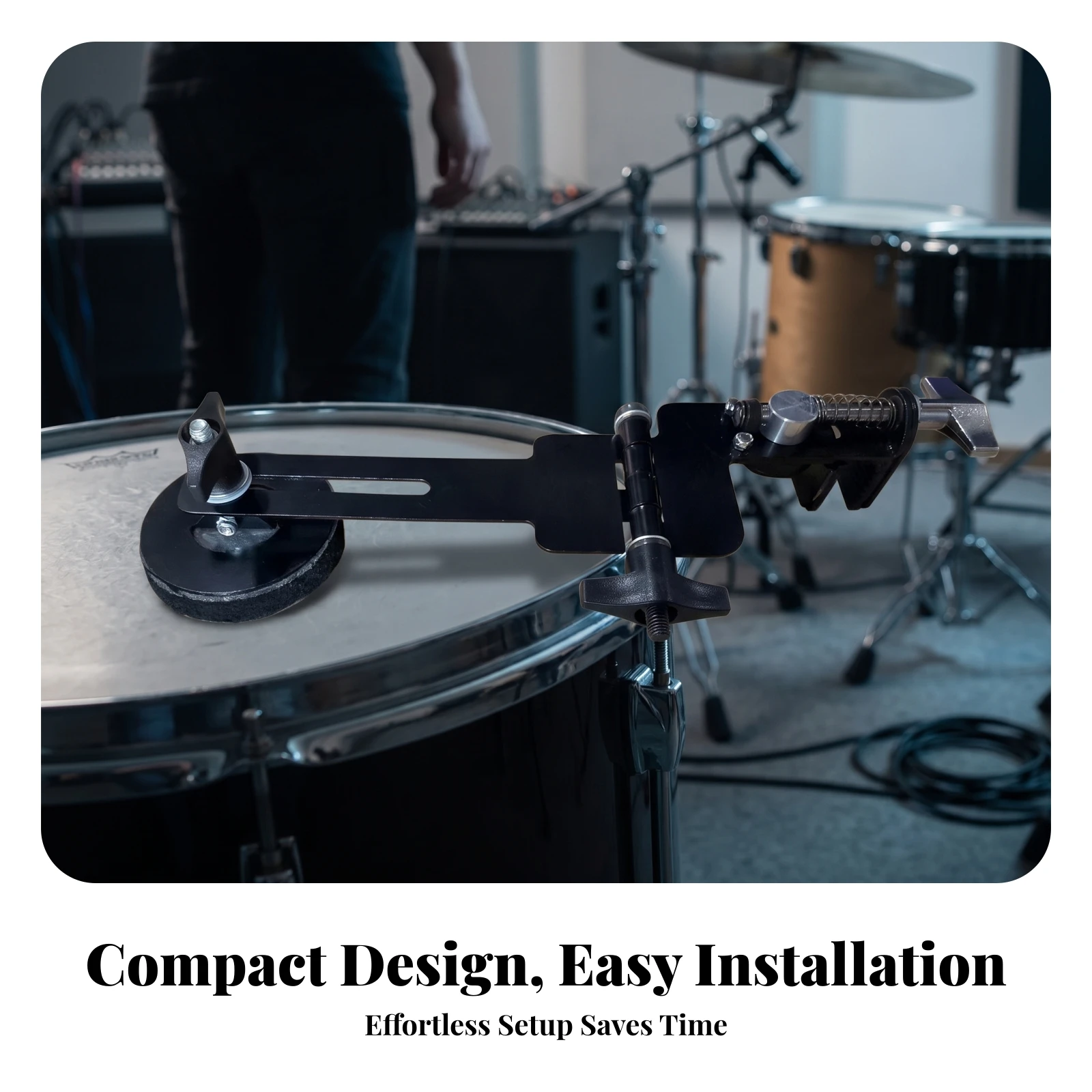 Drum Practice Pad - Quiet Practice Sturdy Slotted Arm Music