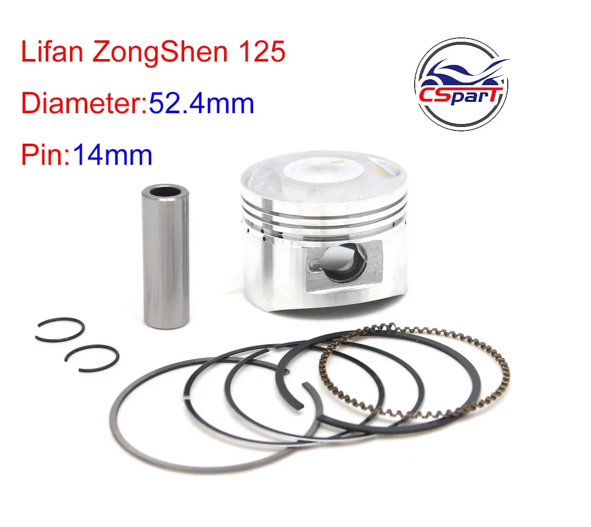 LF125 125CC 52.4MM 14MM Zestaw uszczelek pierścieni tłokowych 1P52FMI Lifan ZongShen Kaya Xmotos Apollo orion Loncin kids Dirt Pit Bikes Parts
