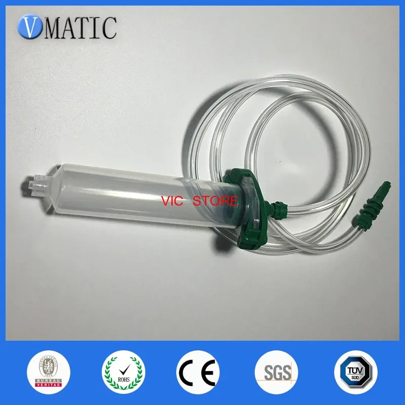 Free Shipping Quality EFD 5 Sets 5cc 5ml Green Color Syringe Valve Robot Barrel Adapter With Syringe Dispensing Needle Tip