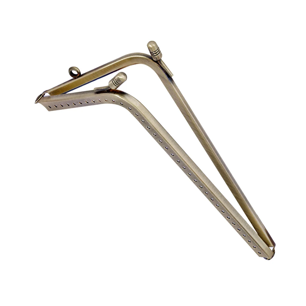 

Iron Purse Frame L Shape Glossy Clasp Lock 16.5cm Lightweight Easily Installed for Wallet Handbag DIY Craft Purse Frame