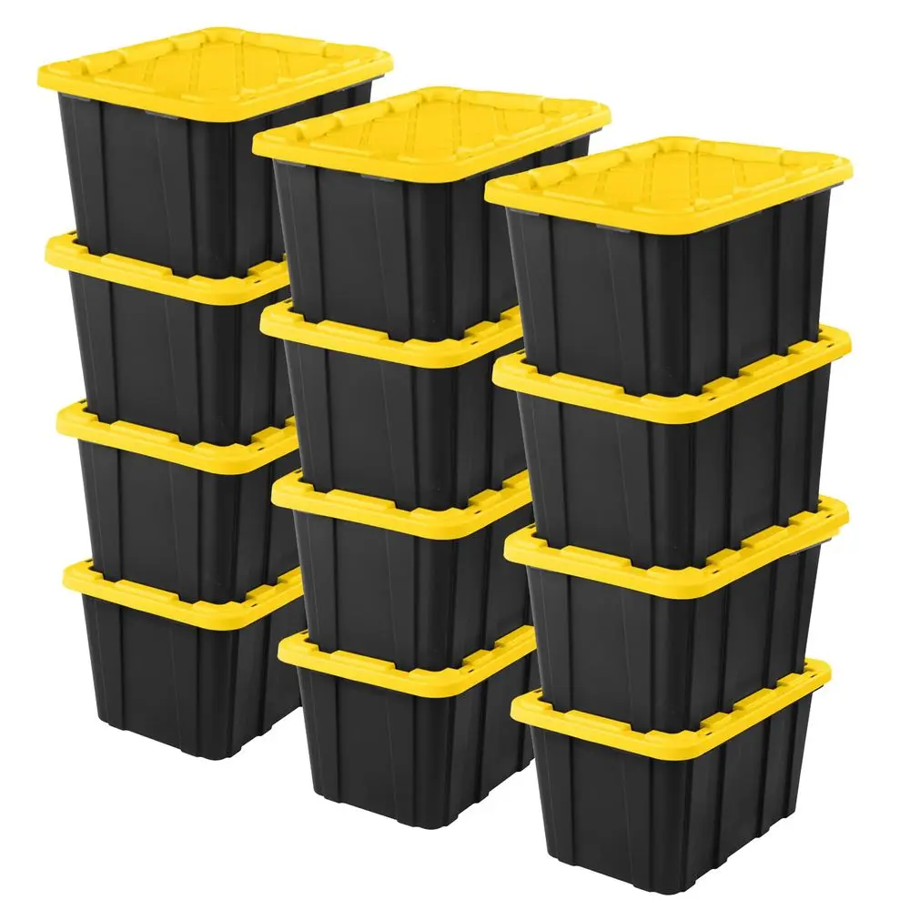 

4Pack Gasket Box, WeatherResistant Storage Bins with Latching Lids, 80 Quart HeavyDuty Organizing Containers for Closet, Bathro