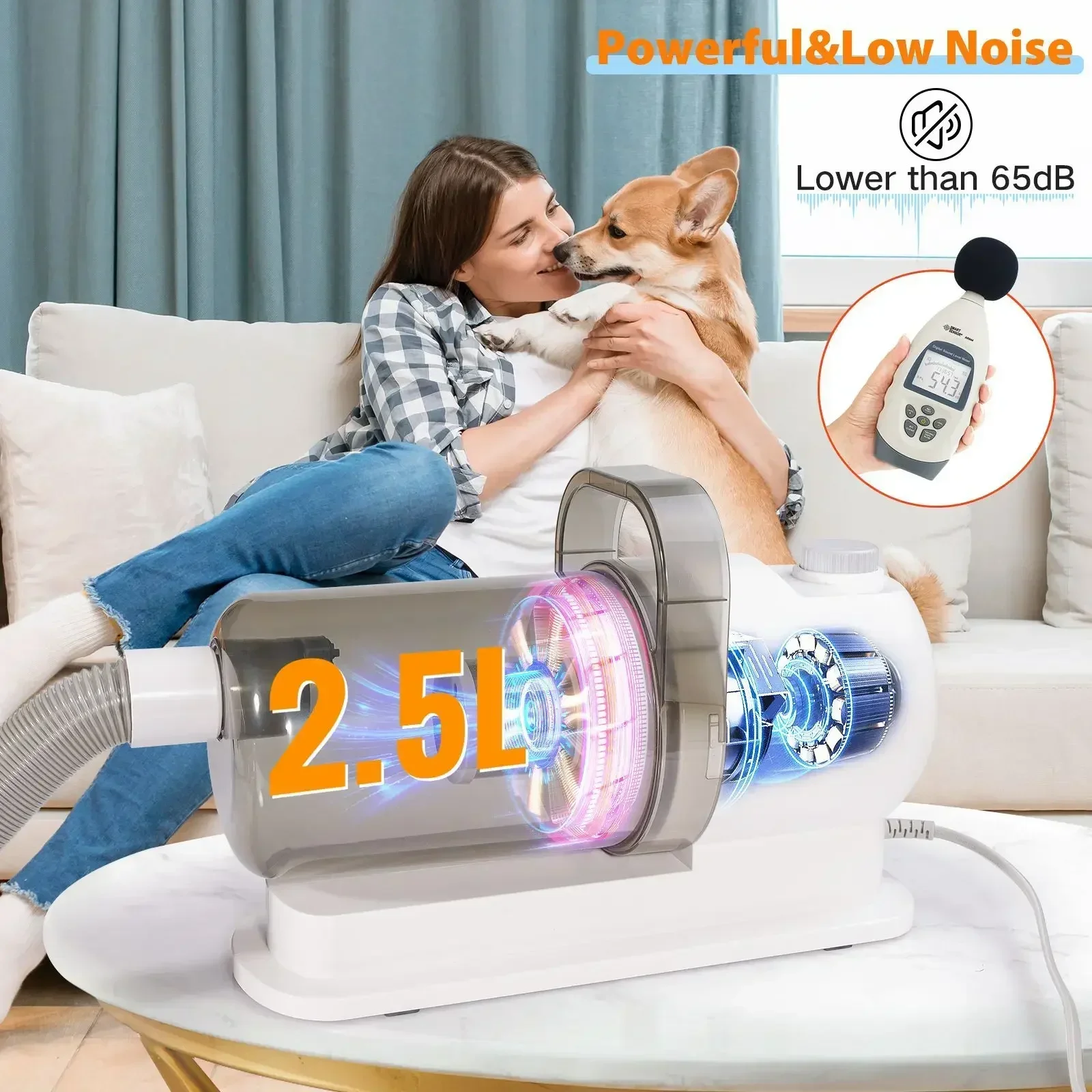 

2024 Hot selling pet supplies pet care integrated hair cutting and vacuum cleaner set for dogs factory directly wholesale