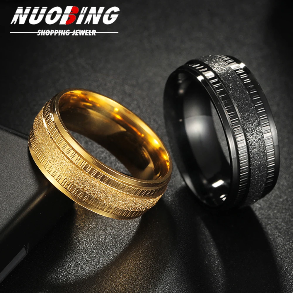 

8 мм титановое кольцо мужское матовое скошенное тисненое кольцо с шестернями обручальное кольцо женские обручальные кольца серебряного цвета Bague Femme Anneau bijoux