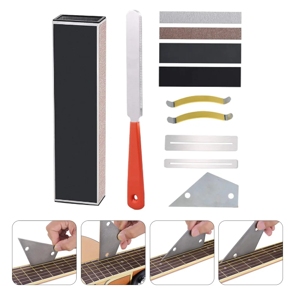 

Guitar Tool Set Fret Wire Sanding Grinding Kit For Bass Repair Luthier Fingerboard Guard Leveling Beam Fret Rocker String