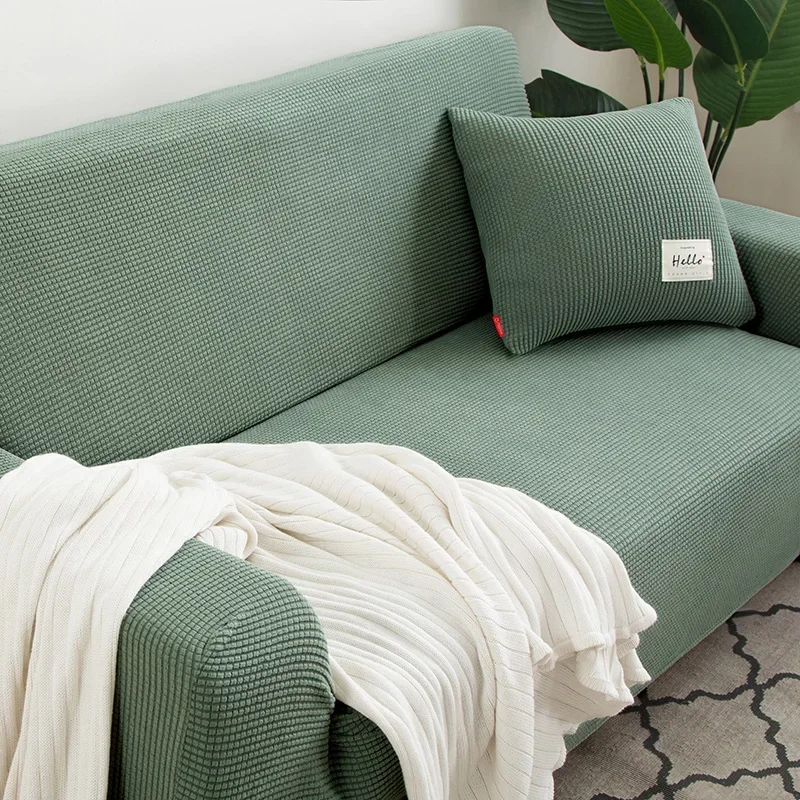 

Quality Anti-Dust Sofa Cover Elastic For Living Room Home Jacquard Stretch Slipcovers Corner Couch Covers 1/2/3/4 Seater L Shape