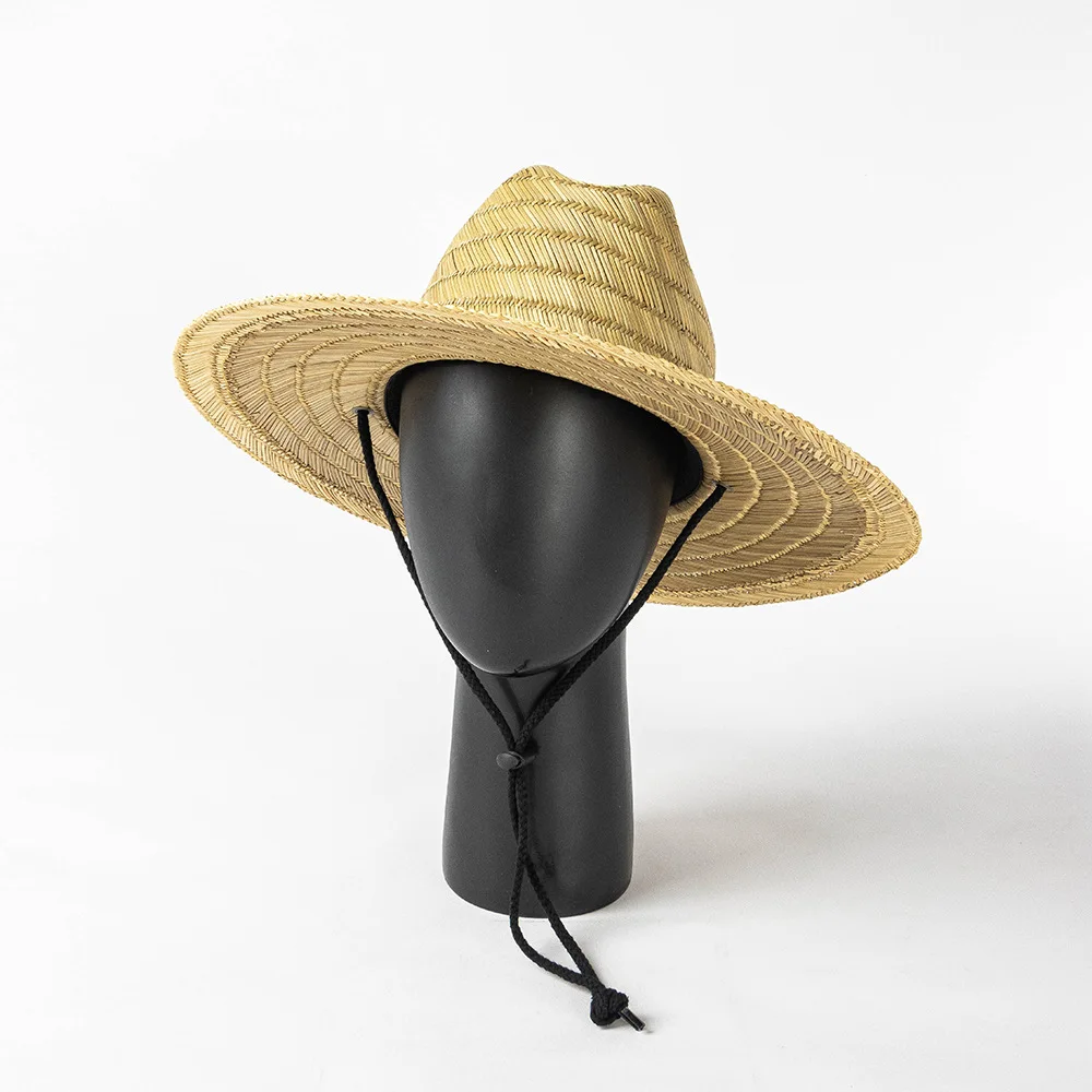 USPOP New Fashion Summer Sun Hats with Rope Tie Wide Brim Natural Bangora Straw Hat Casual Hollow Straw Jazz Hat