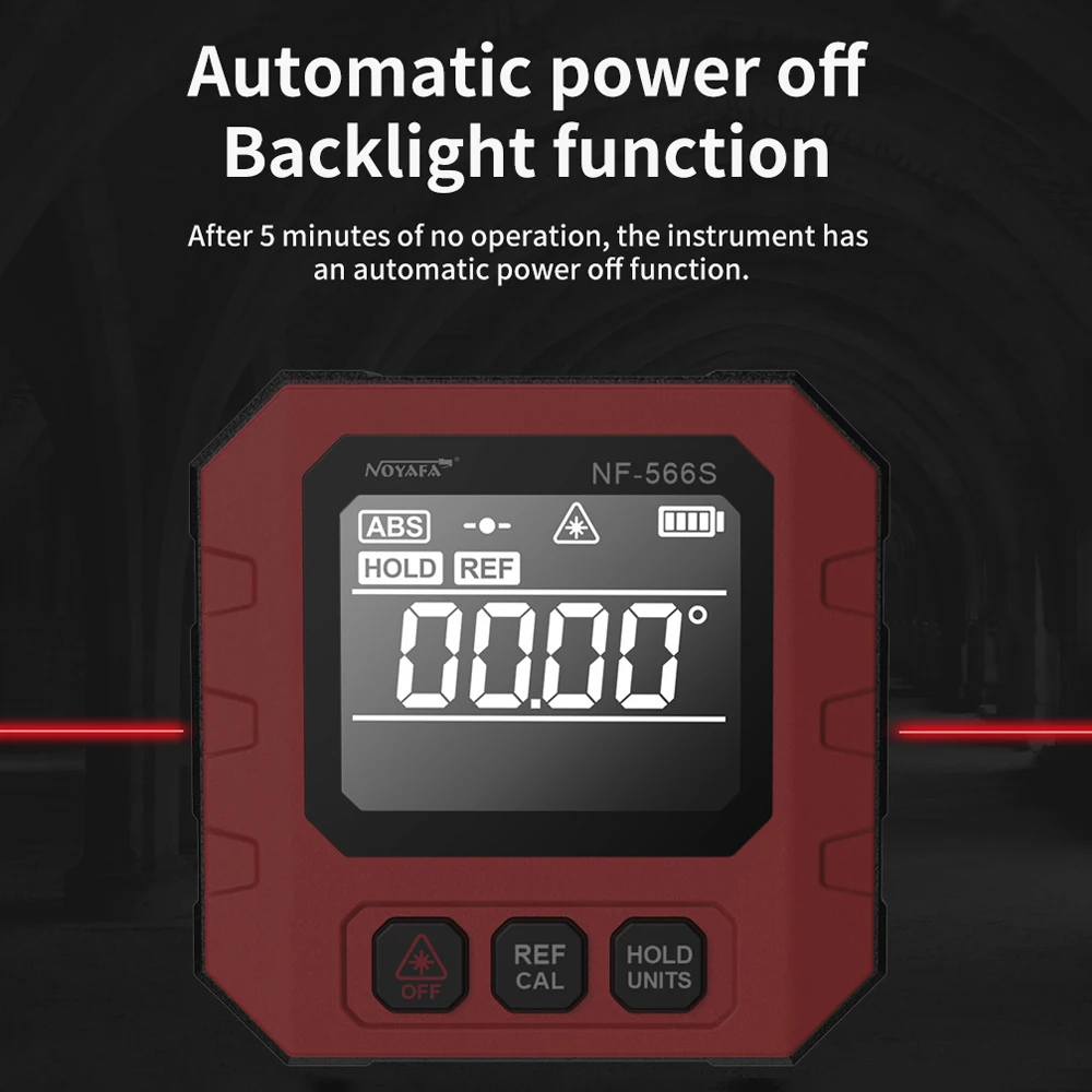 Imagem -04 - Noyafa-inclinômetro Digital Nf566s Transferidor Ângulo Mini Nível de Espírito Magnético Medição de Precisão Angle Gauge com Backlight