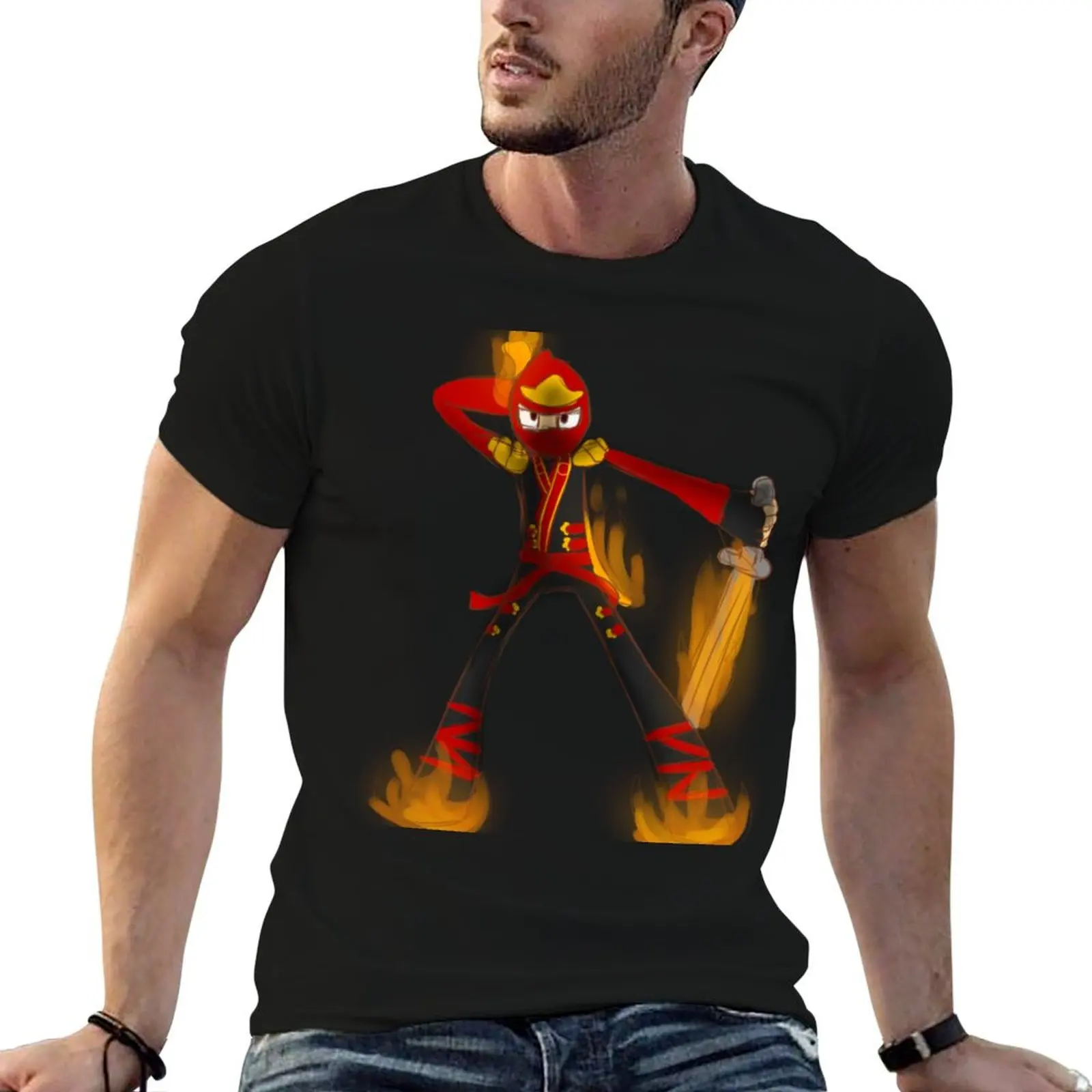 

cotton shirts man T-Shirt Kai package Flaming t for black plain for men g man t-shirt