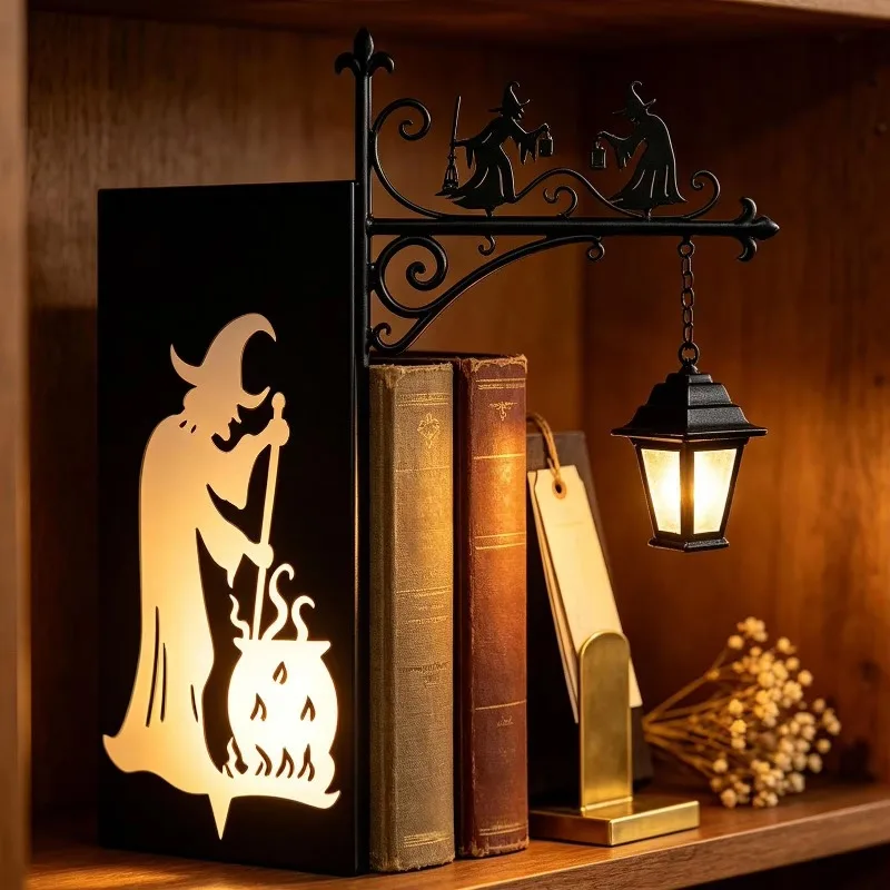 1-5PCS Halloween Light Vintage Amber Glow for Bookshelf Desk Library Decor Home Accent Bookshelf Lamp