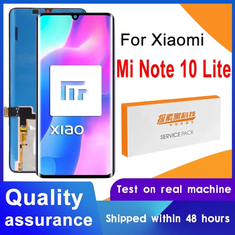 Original 6.47'' AMOLED Display For Xiaomi Mi Note 10 Lite LCD M2002F4LG M1910F4G Display Touch Screen Digitizer Assembly