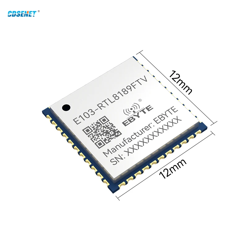 2.4GHz RTL8189FTV Dual Band WiFi Module 16dBm 200M CDSENT E103-RTL8189FTV SDIO SMD Wireless Transparent Transmission Stamp Hole