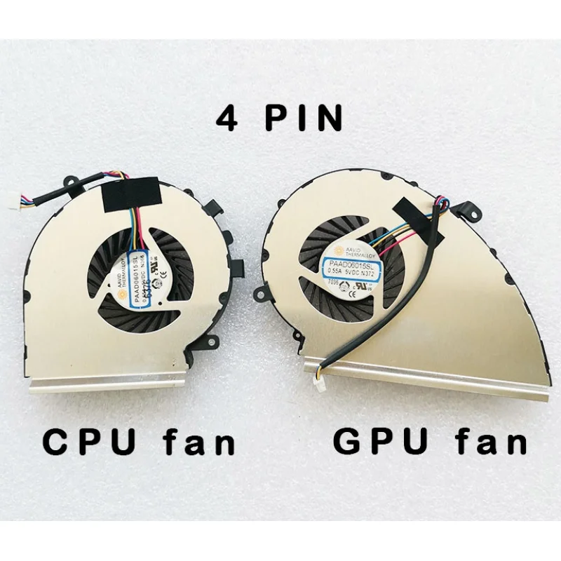 Laptop cpu gpu cooling fan cooler radiator For MSI GE72VR GP72VR 6RF GP72MV R GL72VR gl72m gf72vr ms-1799 DC 5V 0.55A 4PIN