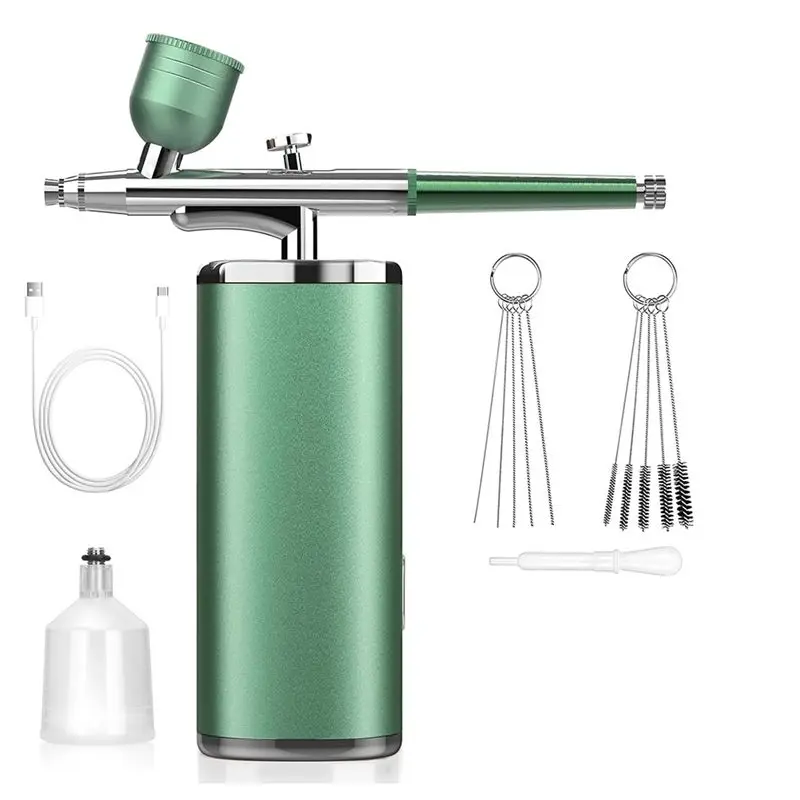 ab08-充電式コードレスエアブラシ、ネイル、ペイント、タトゥーアート、メイクアップ、絵画、ケーキ用コンプレッサー付き