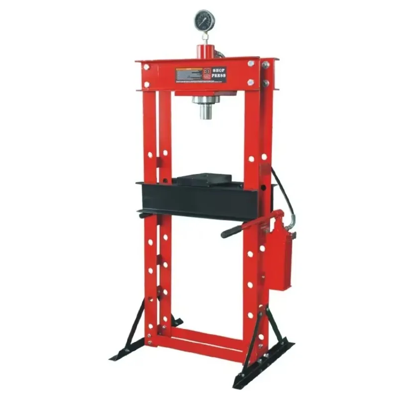 

Heavy Duty Double Piston Pump 30-Ton Hydraulic Shop Press With Pressure Gauge