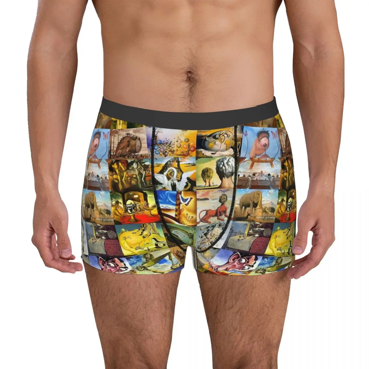 

Salvador Dali Poster Men's Boxer Briefs Shorts Men Underpants Cartoon Anime Funny Men's Panties Soft Underwear For Men