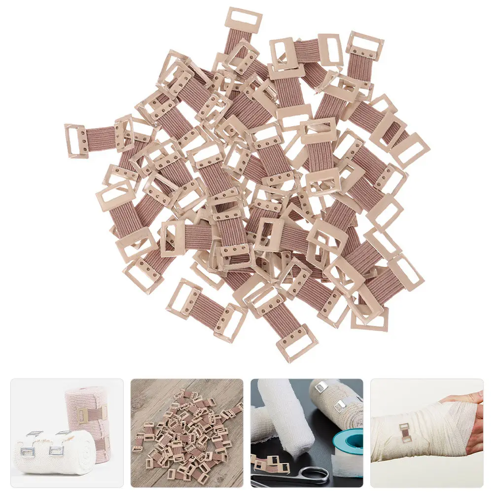 100Pcs Elastic Bandage Clips Metal Stretch Clasps Rubber Buckles Fix Wrap Gauze Bandage Holders Clips Metal Clip
