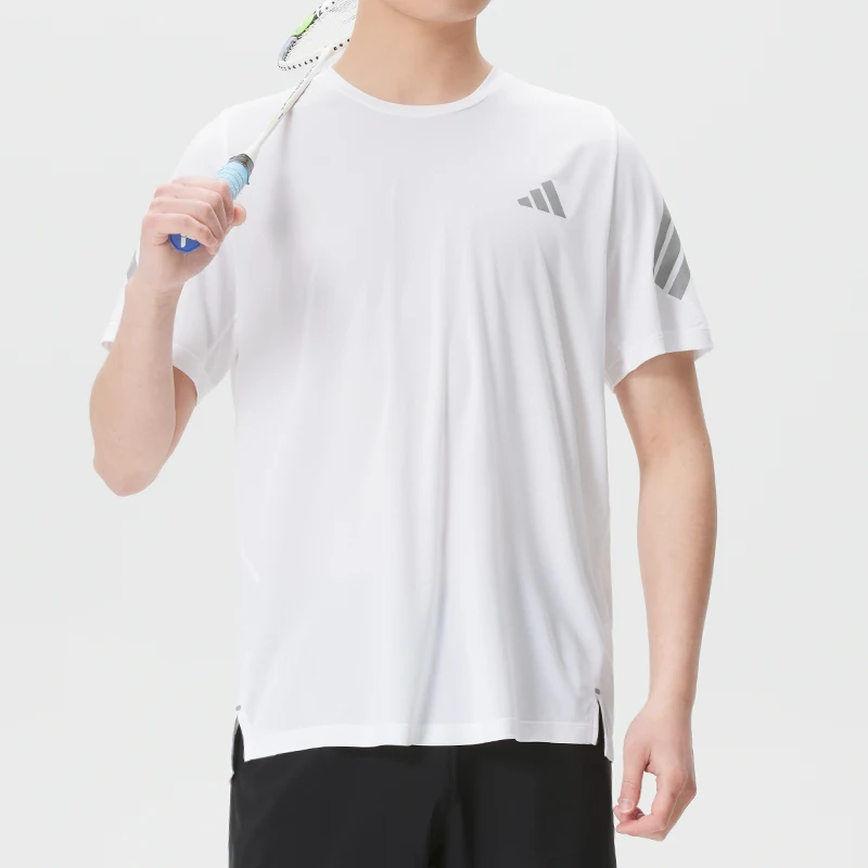 adidas-t-shirt-men's-sportswear-casual-short-sleeved-round-neck-breathable-and-comfortable-running-training-top-jz7695