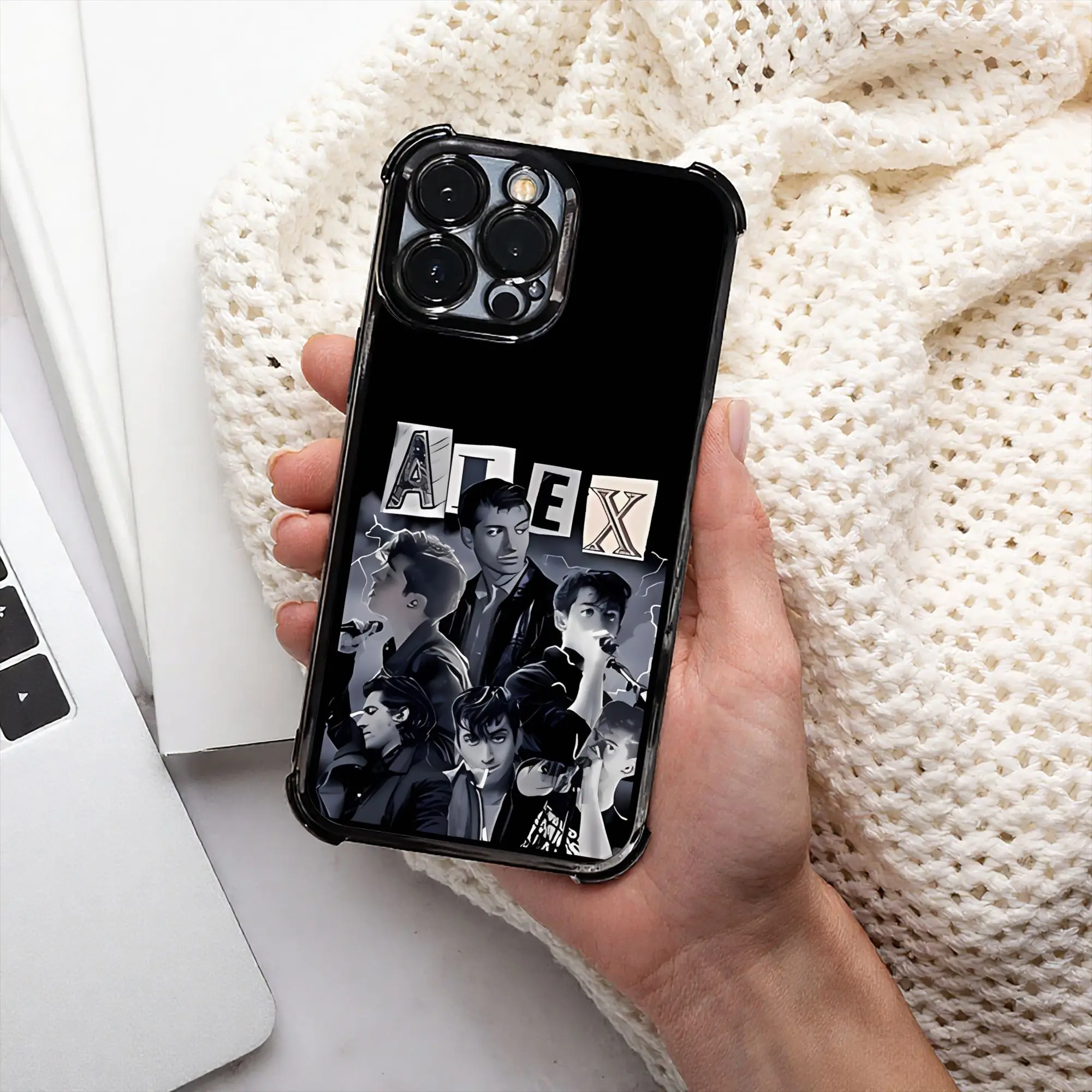 Funda para teléfono con diseño de banda de música retro Alex Turner, proceso de galvanoplastia, varios modelos