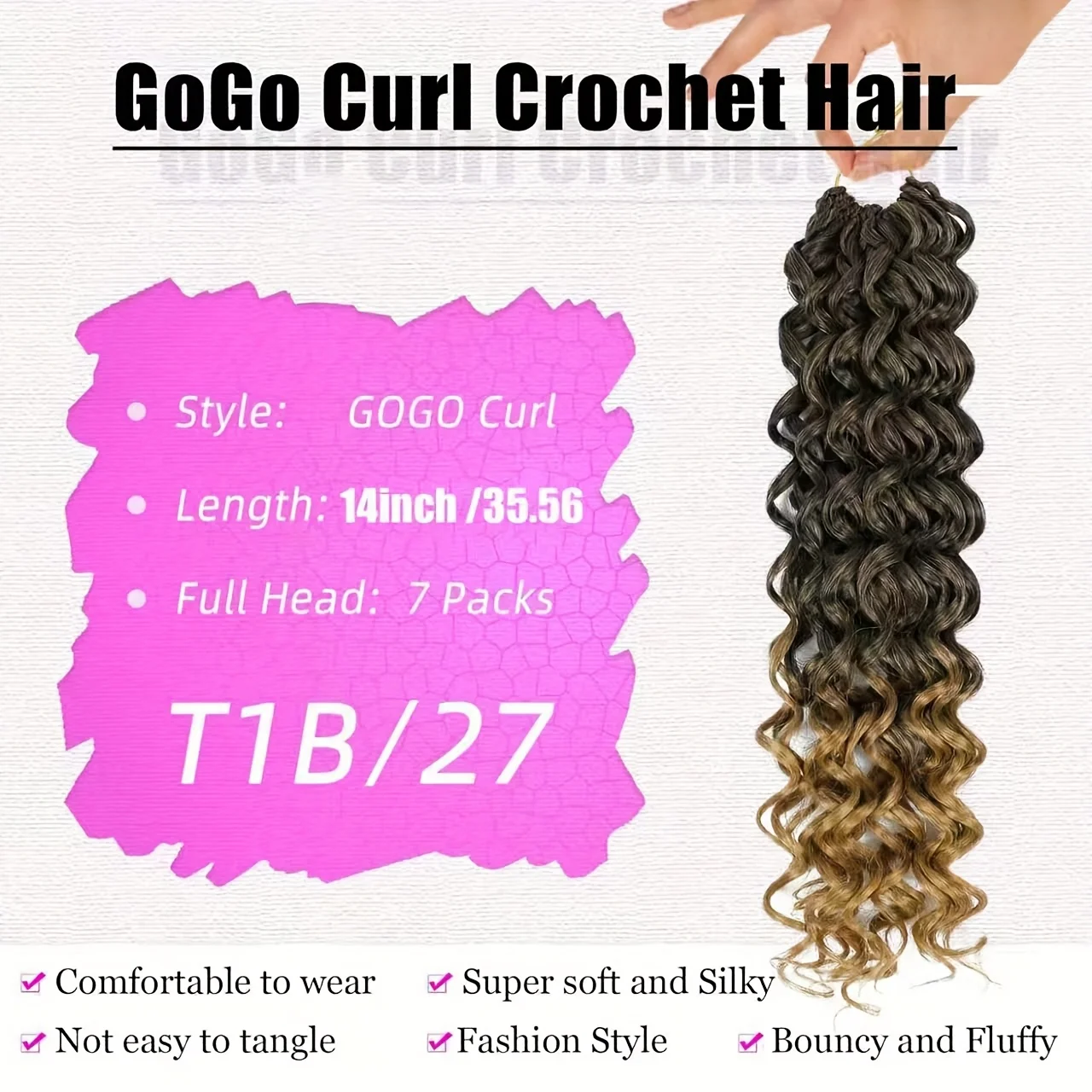 الاصطناعية قصيرة GoGo الضفيرة الكروشيه الشعر للنساء الشاطئ الضفيرة الكروشيه الضفائر الشعر المحيط موجة التقلبات تجديل وصلات شعر