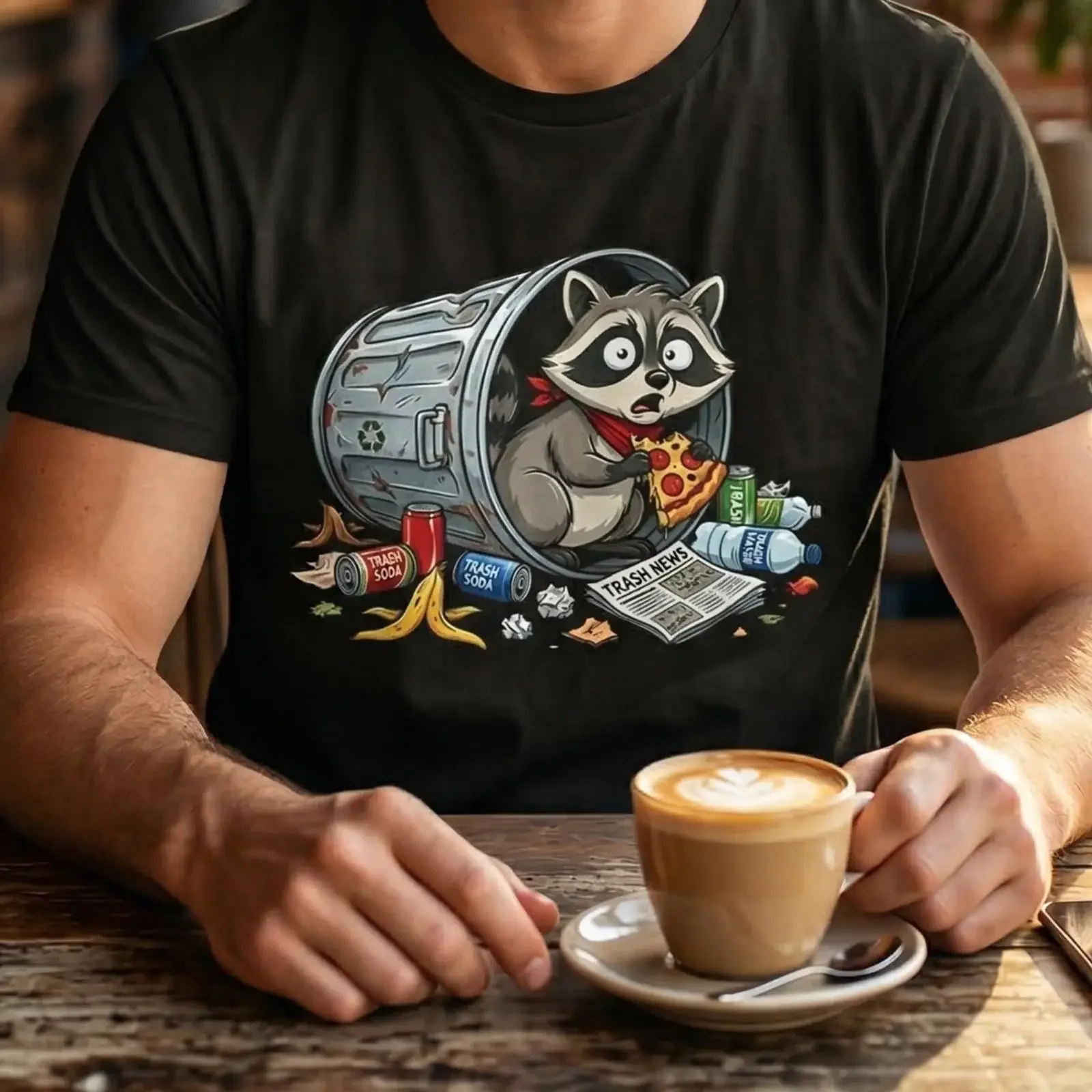 Funny Trash Panda Raccoon T Shirt Humor Animal Lover Dark Sarcastic  vintage Washed Stretched graphic Unisex designer clothes