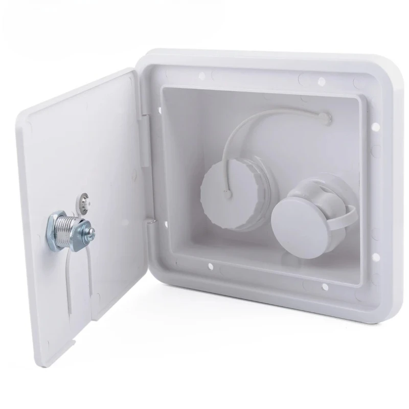 RV Gravity-Type Hatch Inlet, Square Pressure Inlet with Key and Screw, Suitable for Trailers/Campers/Motorhomes