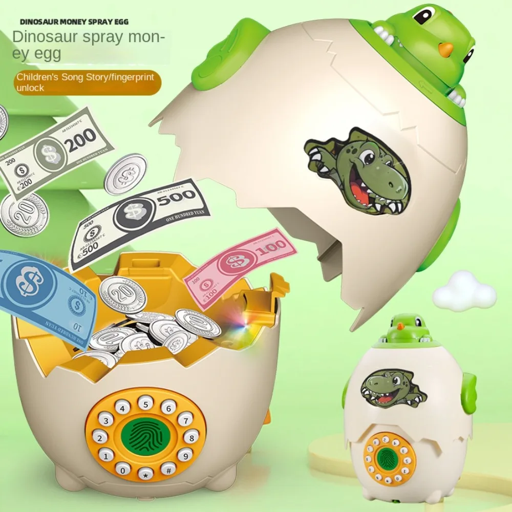 Veilige Dinosaurus Ei Geld Geld Bank Storytelling Machine Vingerafdruk Wachtwoord Unlock Cash Box Geld Ei Kids