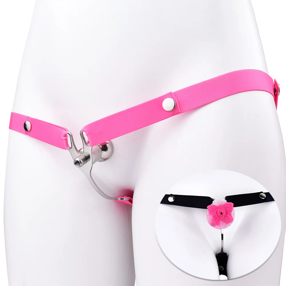 Sissy Inverted Chastity Device Urethral Mimic Female Pussy Squeeze Pleasure Erect Denial Metal Penis Lock BDSM Sex Tooy for Man