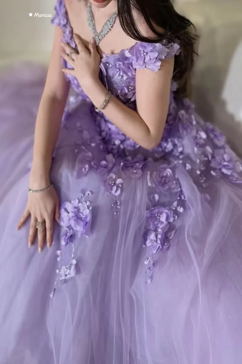 Marissa op maat gemaakte avondjurken vrouw elegante luxe dames elegante feestjurk applique galajurken 2025, lavendel paars