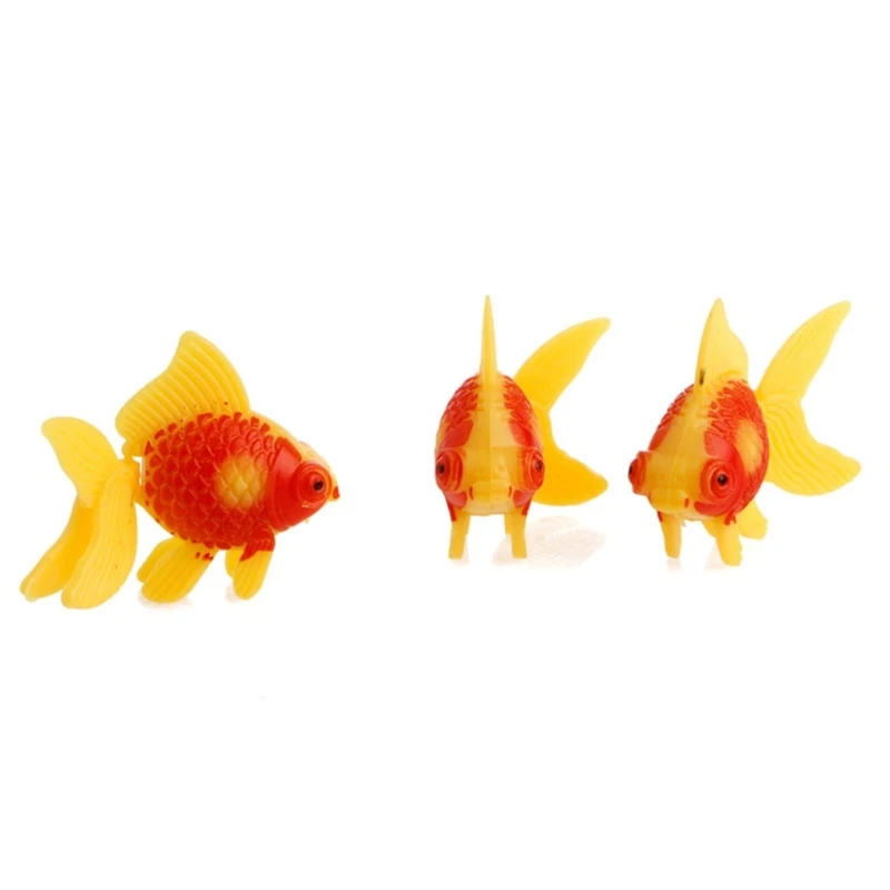 3 Pieces Artificial Moving Small Fish Plastic Gold Fish  Aquarium Decoration for Fish for Tank Bright Color