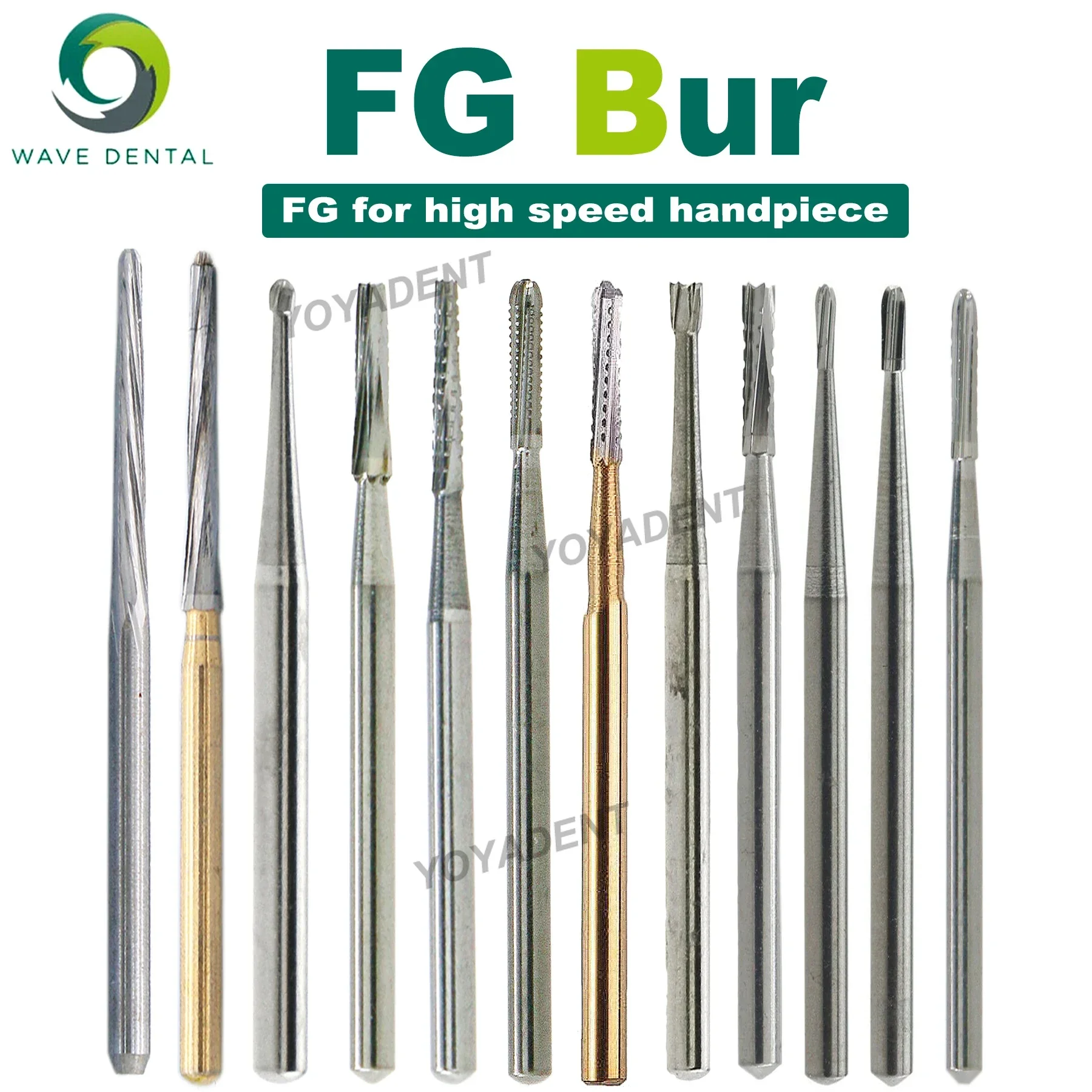 WAVE Dental Tungsten Carbide Burs Dental Strawberries FG Burs For High Speed Handpiece 5Pcs/Pack