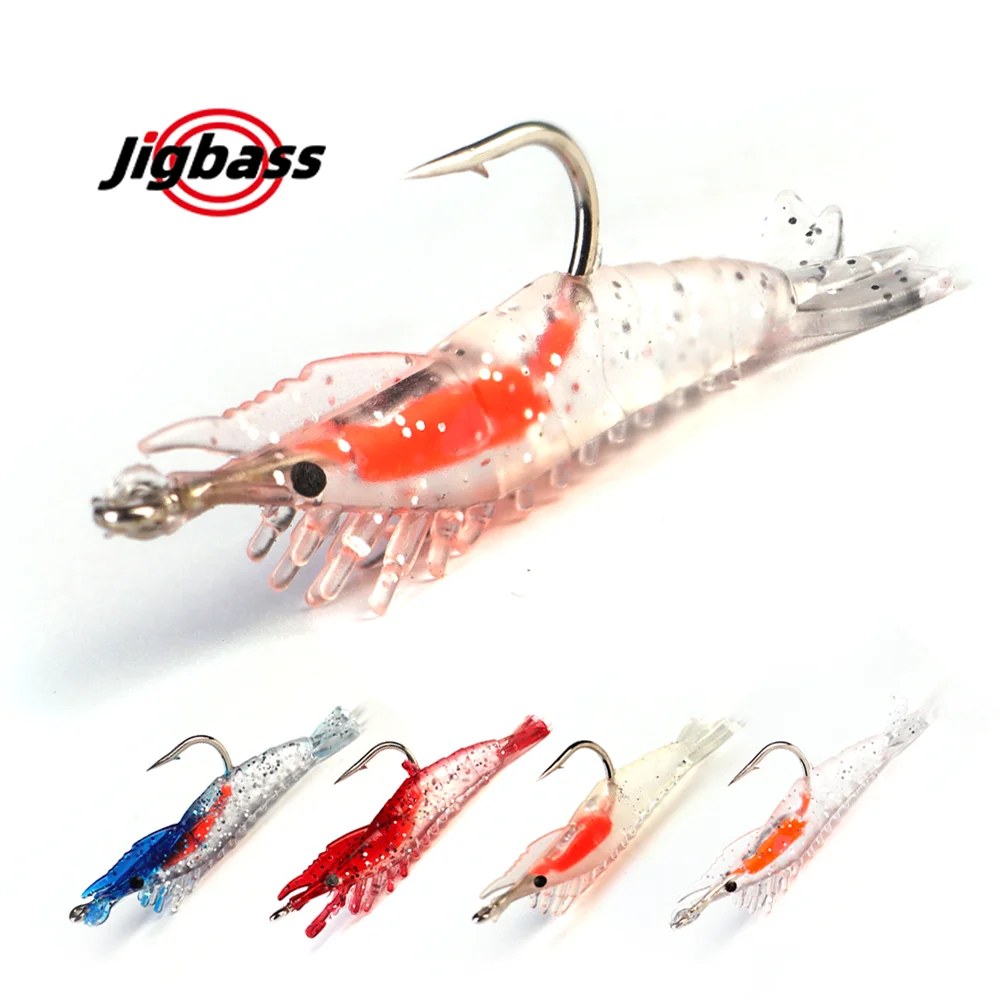 

Jigbass Shrimp Lure Soft Bait Multi-Jointed Softbait Jig Head Saltwater Freshwater Multinode Sea Fishing Prawns Perch