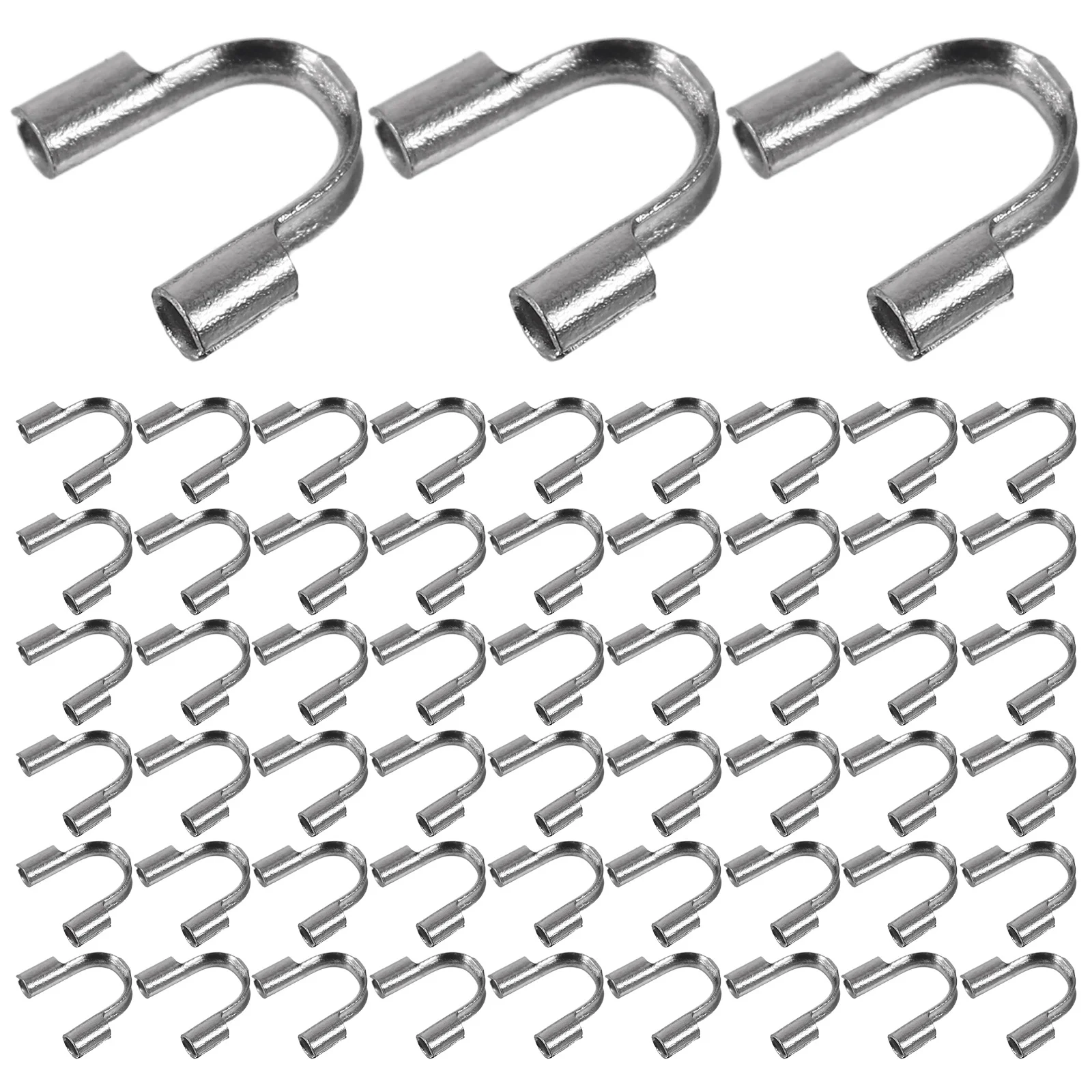 

100pcs Stainless Steel Horsehoof Cord End Caps U Shape Wire Guards For Jewelry Making Diy Necklace Bracelet Findings