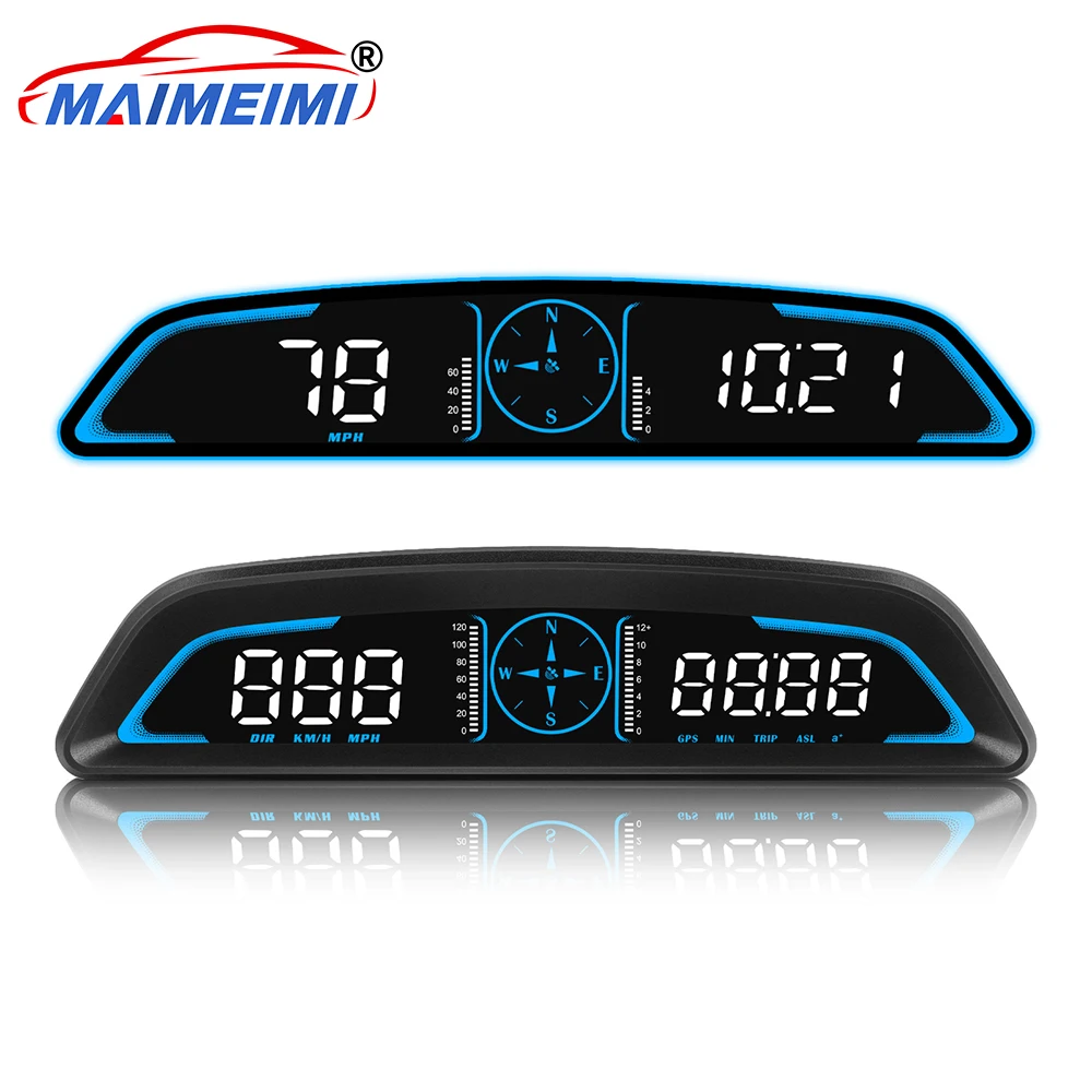 G3 Head Up Display GPS Speed Multi-functional display area With Vehicle speed, clock, compass, single mileage, travel time