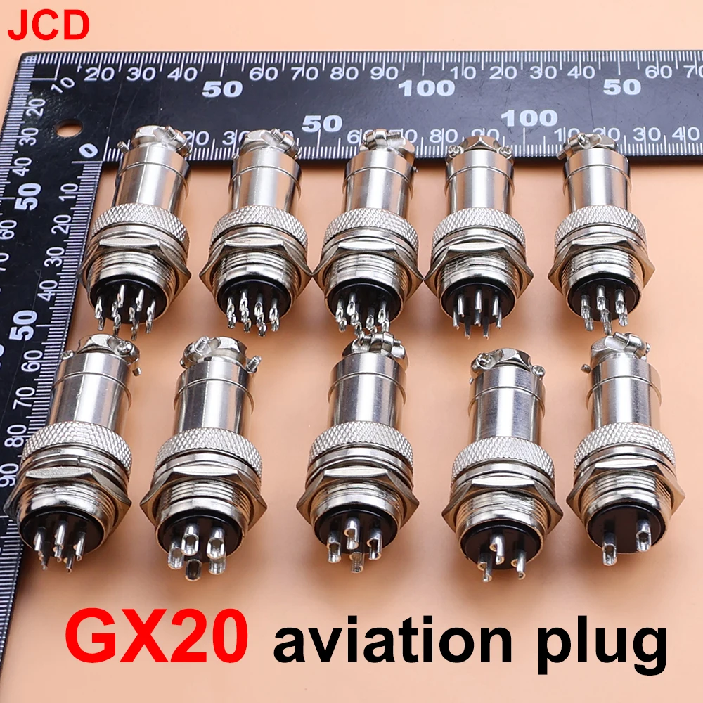 JCD GX20 Aviation Connector 2/3/4/5/6/7/8/9/10/12P Fixed Terminal Block Mobile Docking Type Cable Wire Connector Female Male