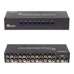 8-Way AV Switch RCA Switcher 8 in 1 out Composite Video L/R Selector Box for DVD Game Consoles